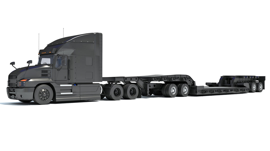 Truck with Lowboy Trailer