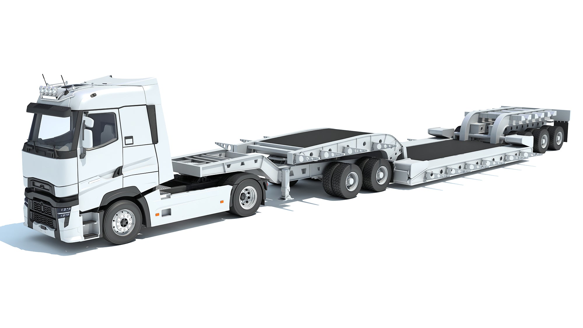 Truck with Lowboy Trailer