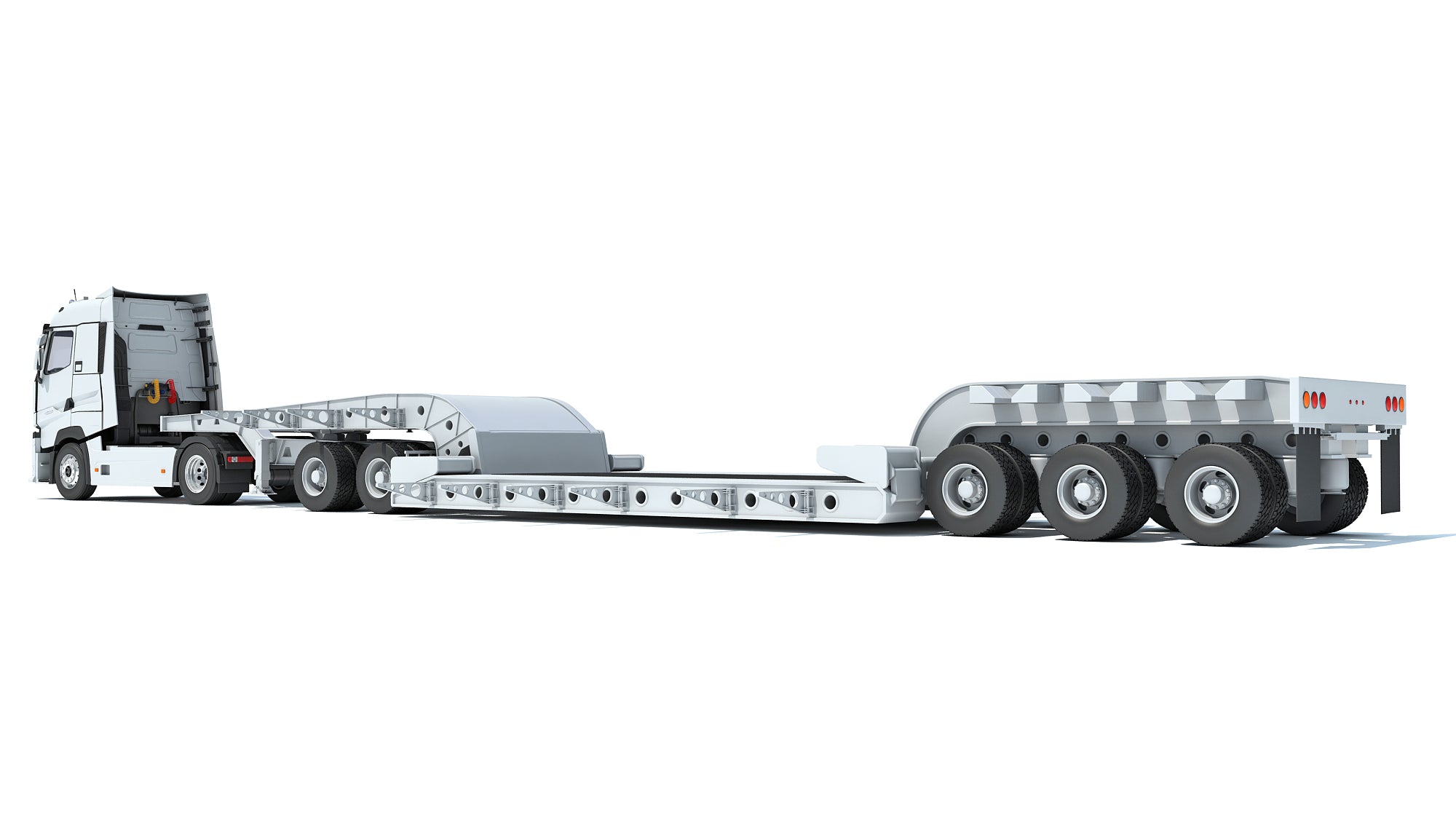 Truck with Lowboy Trailer