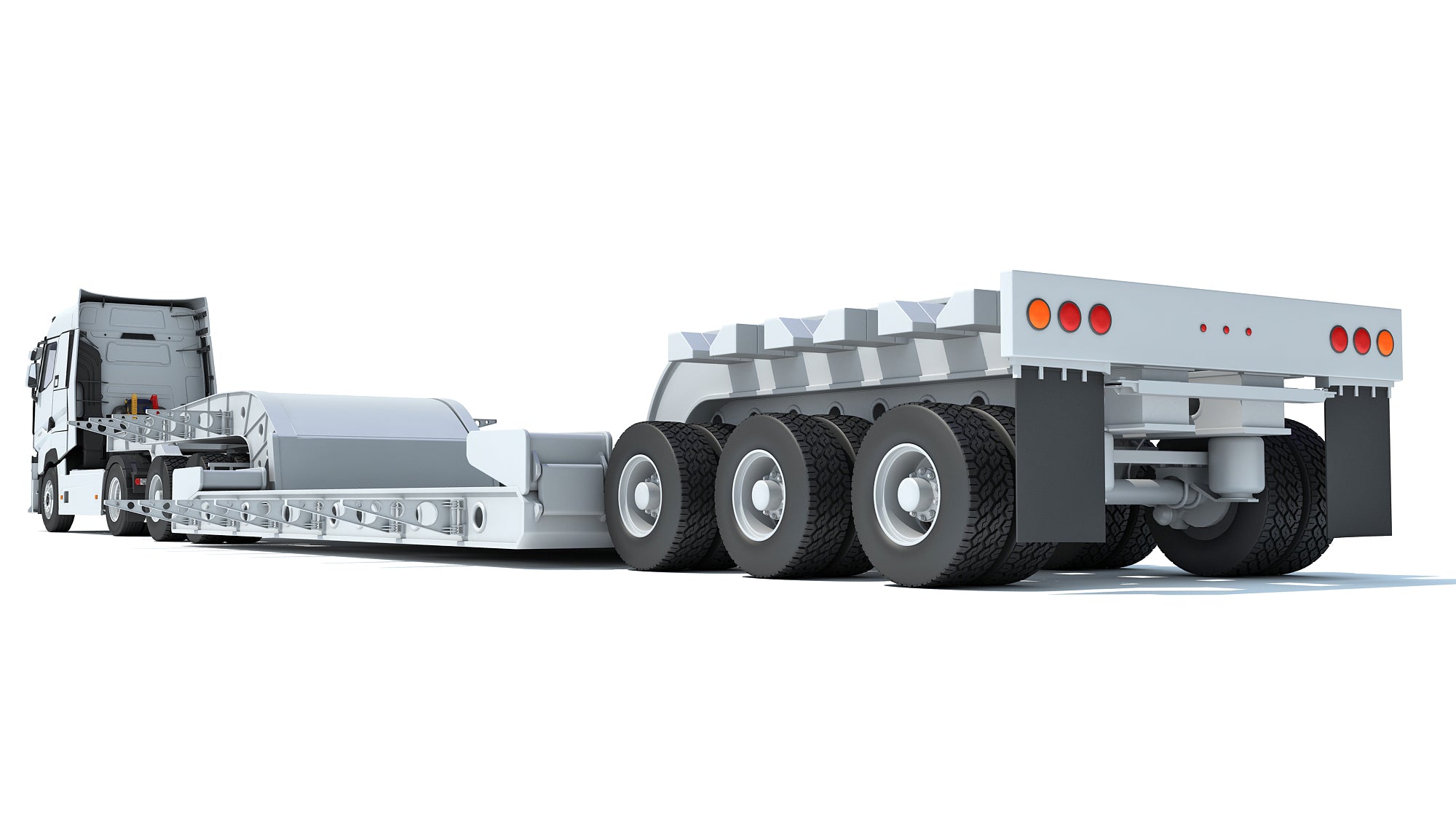 Truck with Lowboy Trailer
