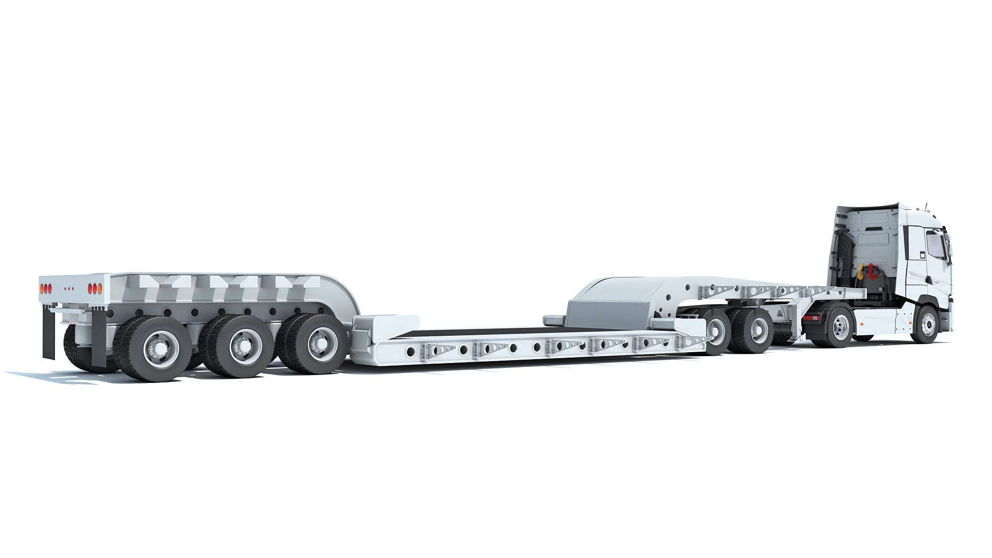 Truck with Lowboy Trailer