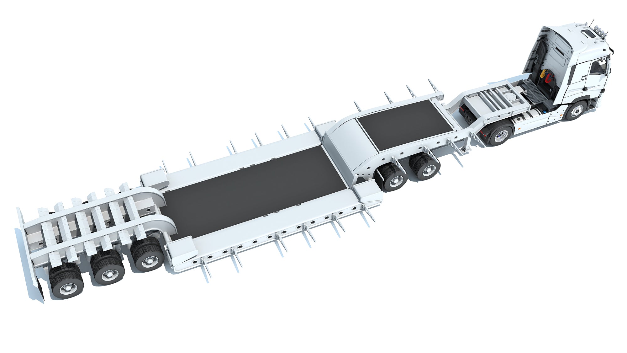 Truck with Lowboy Trailer