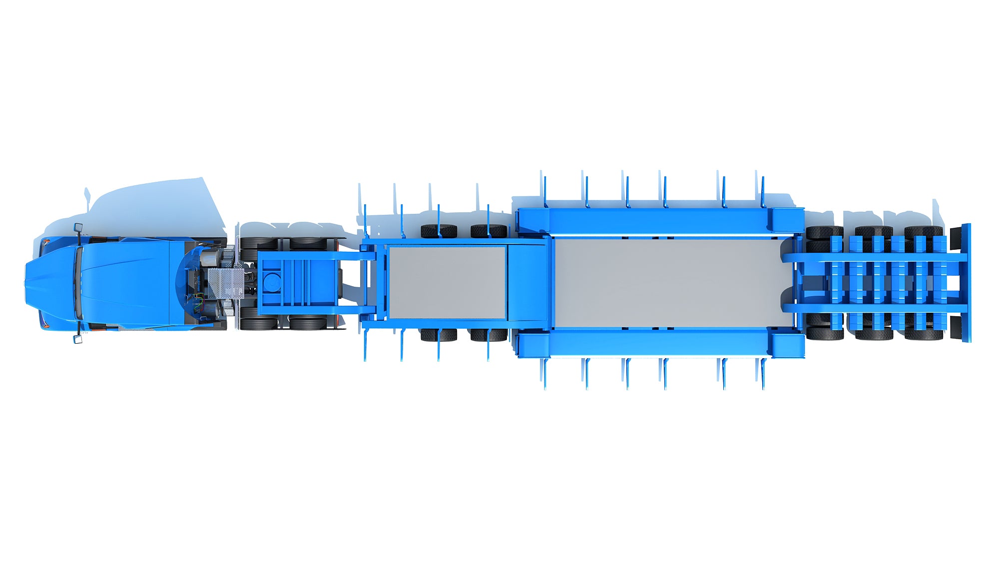 Truck with Lowboy Trailer