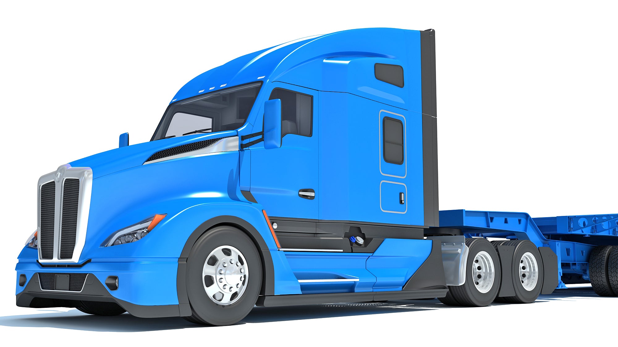 Truck with Lowboy Trailer
