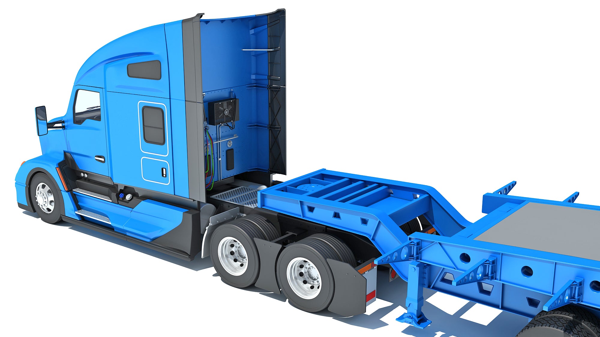 Truck with Lowboy Trailer