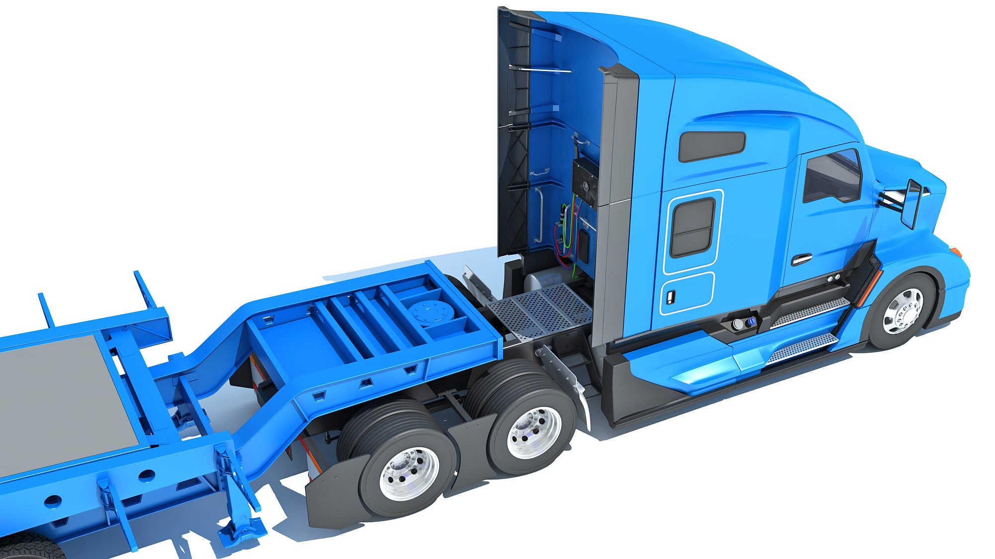 Truck with Lowboy Trailer