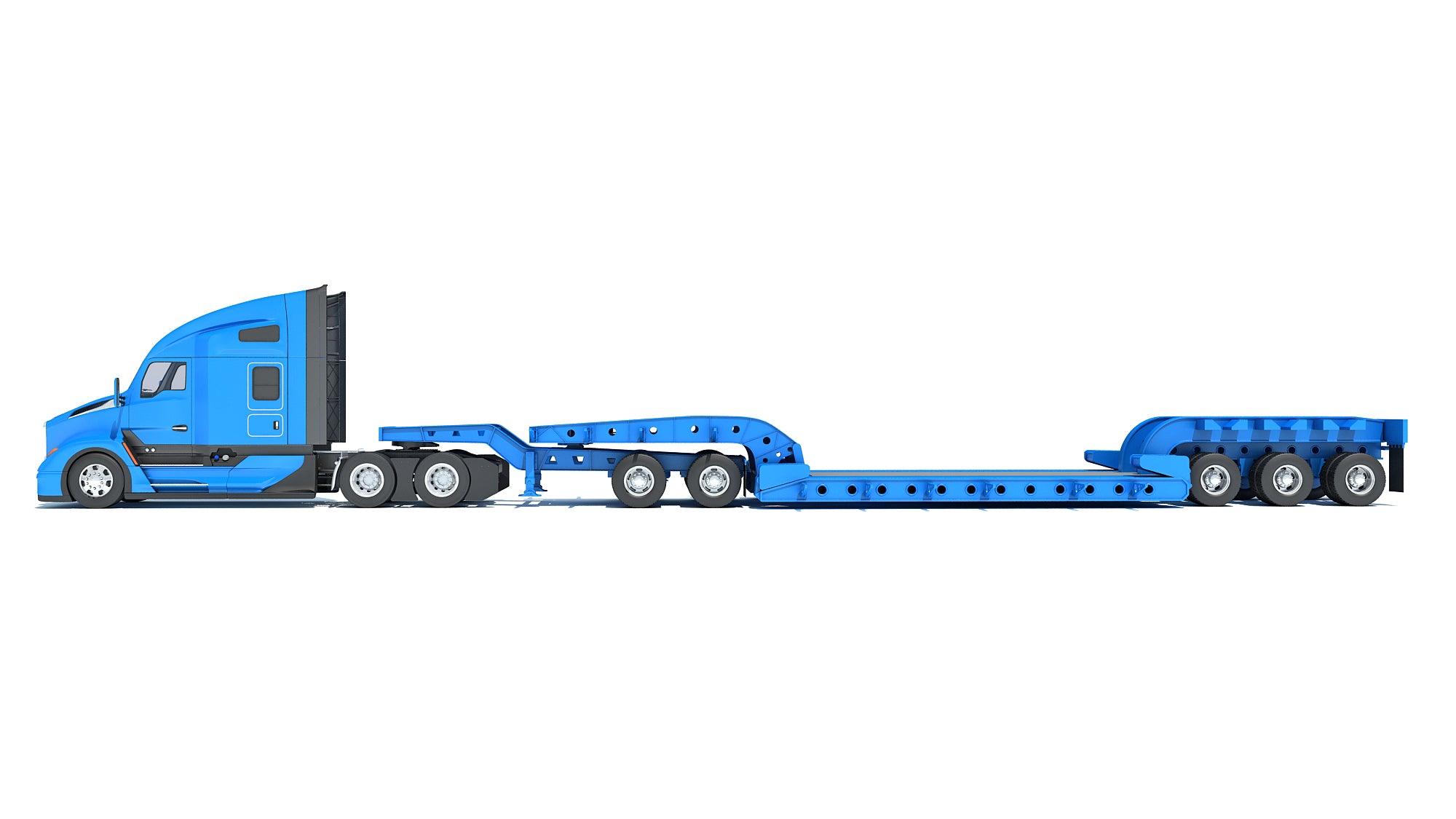 Truck with Lowboy Trailer