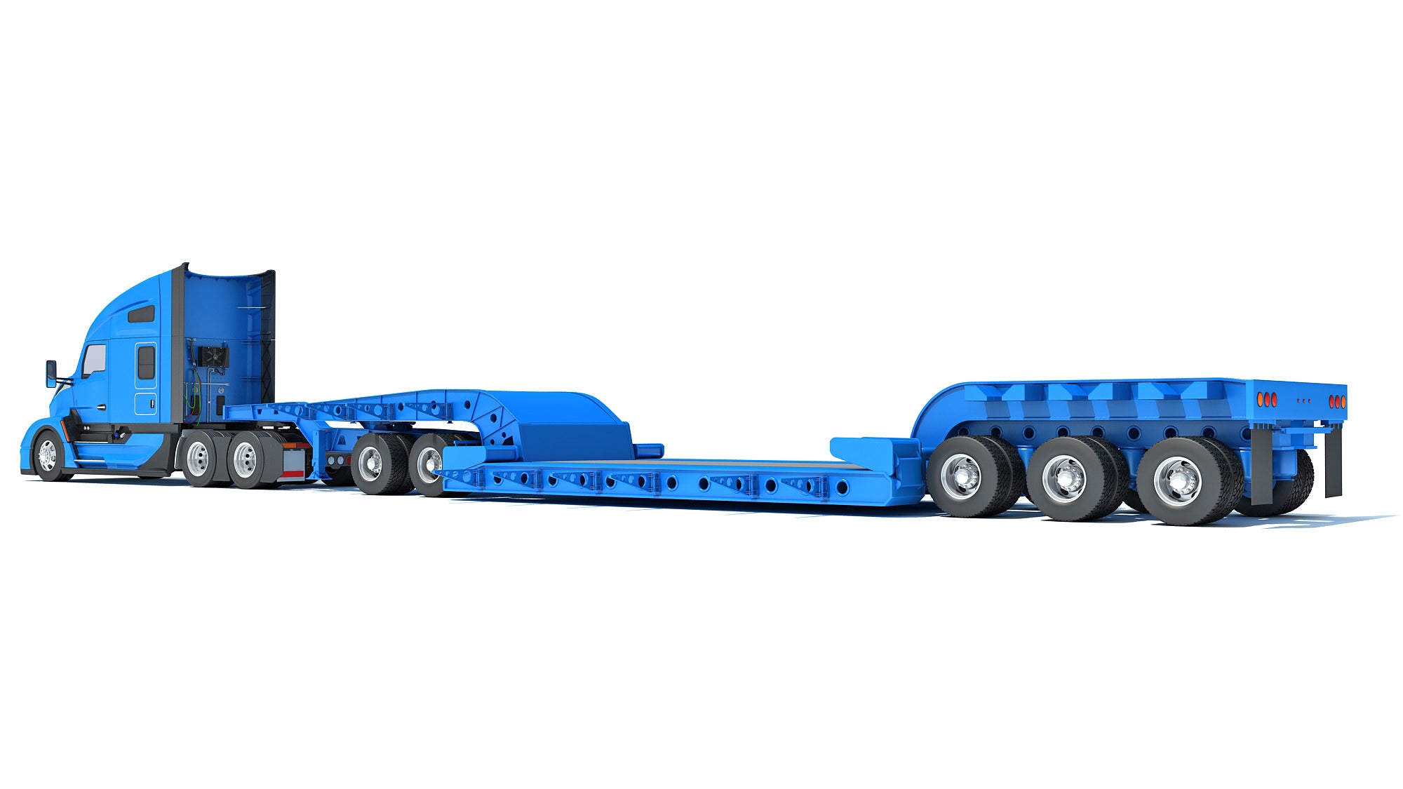 Truck with Lowboy Trailer