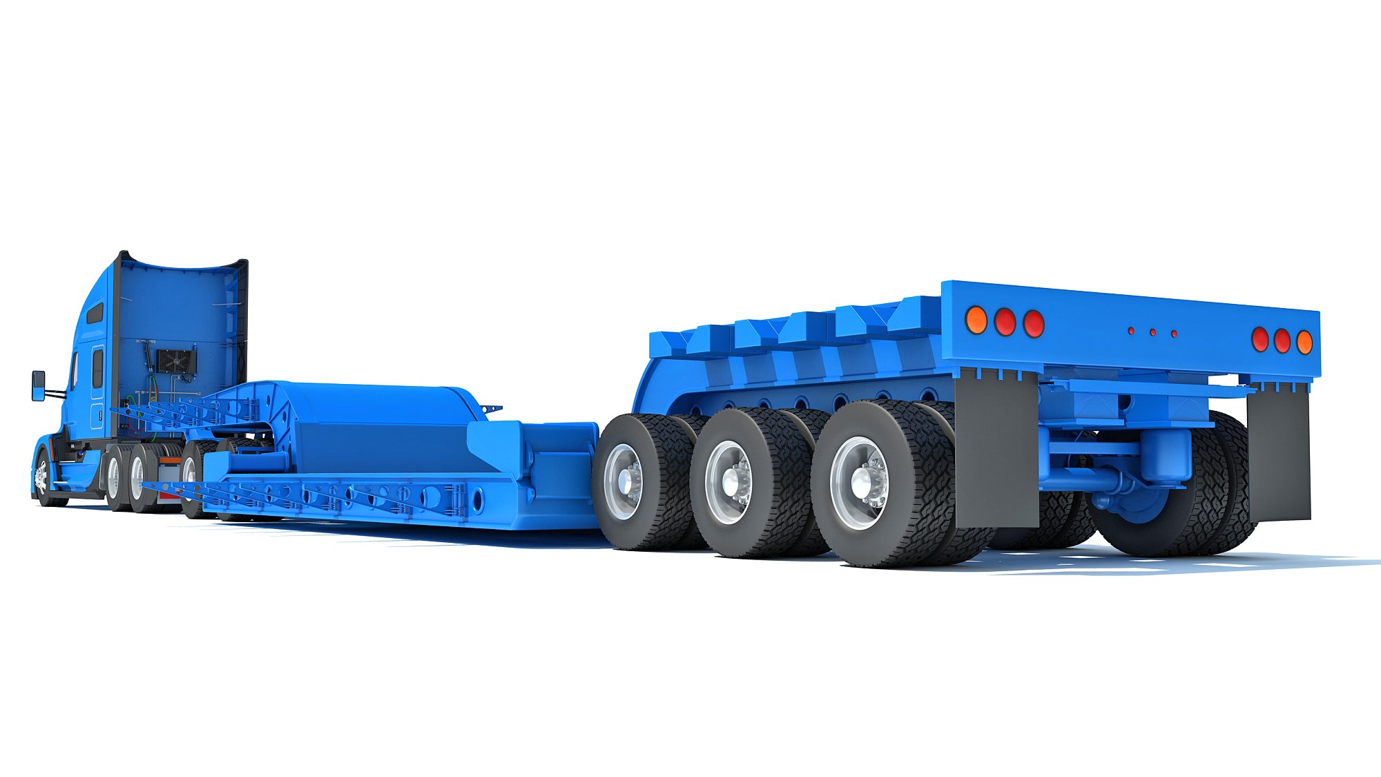 Truck with Lowboy Trailer