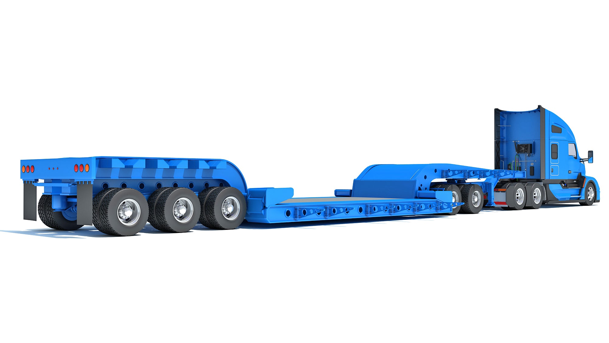 Truck with Lowboy Trailer