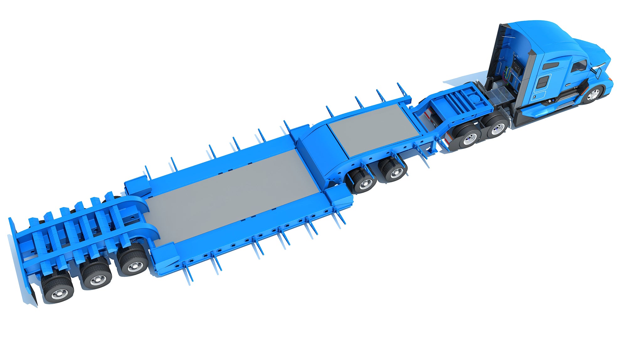 Truck with Lowboy Trailer
