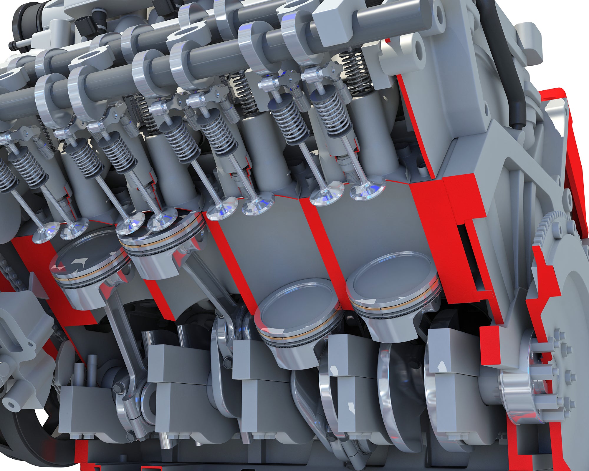 Cutaway V8 Engine