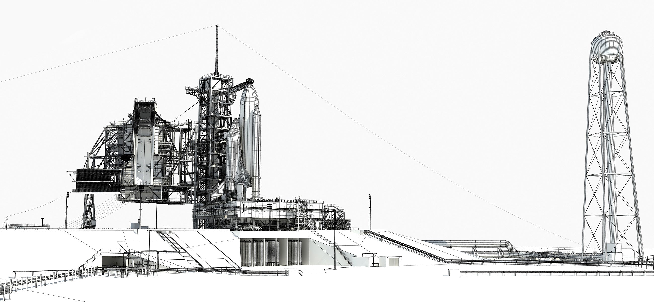 Nasa Building Model Nasa Line Drawing Models