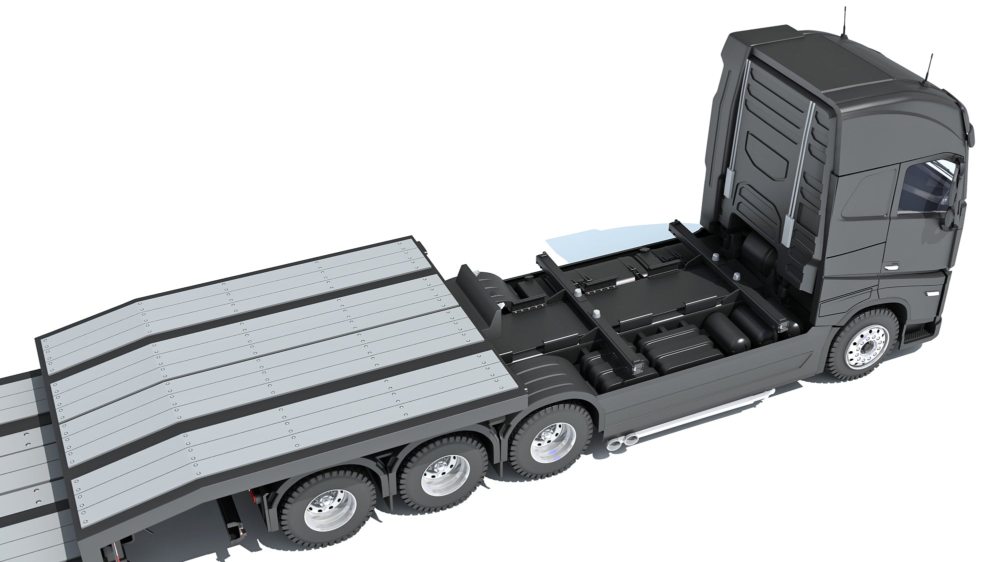 Truck with Platform Trailer