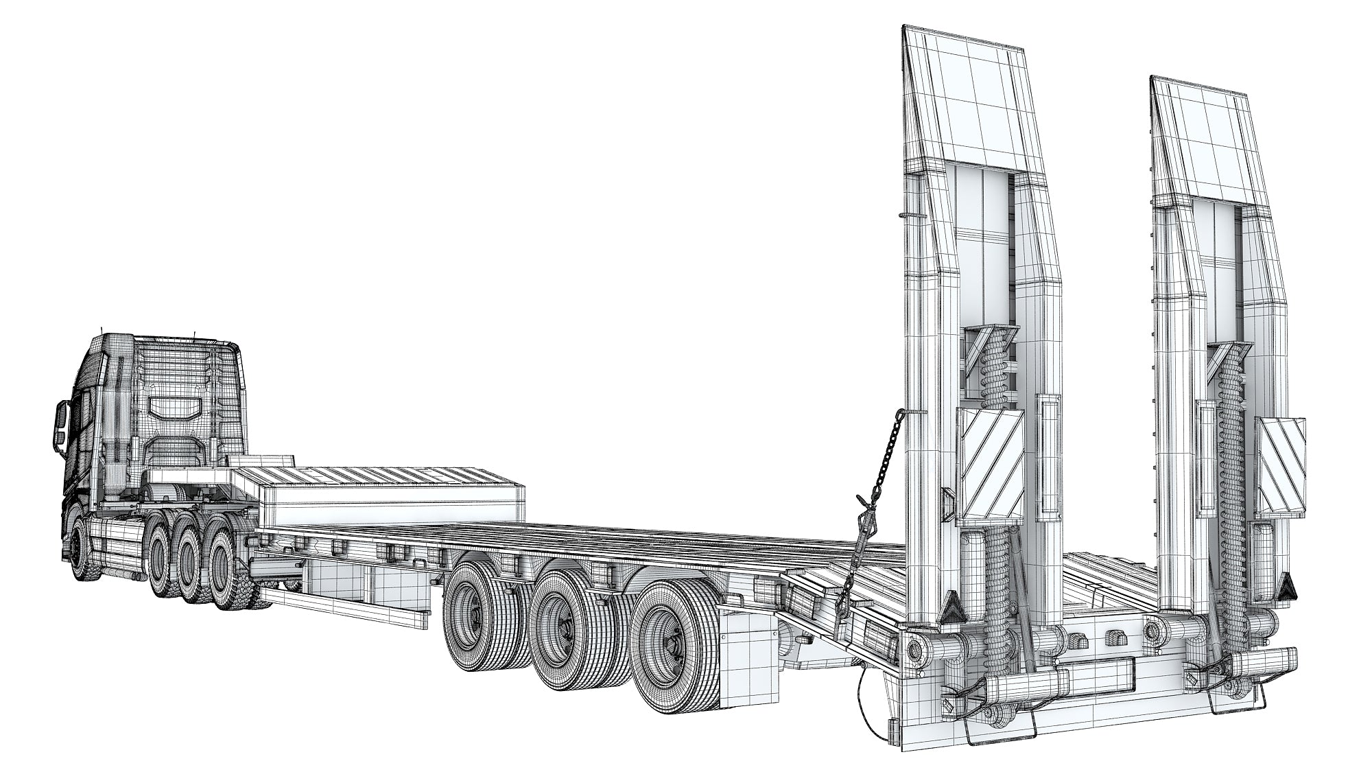 Truck with Platform Trailer