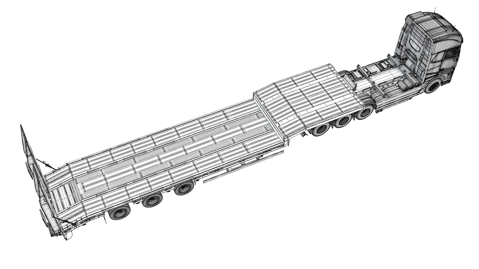 Truck with Platform Trailer