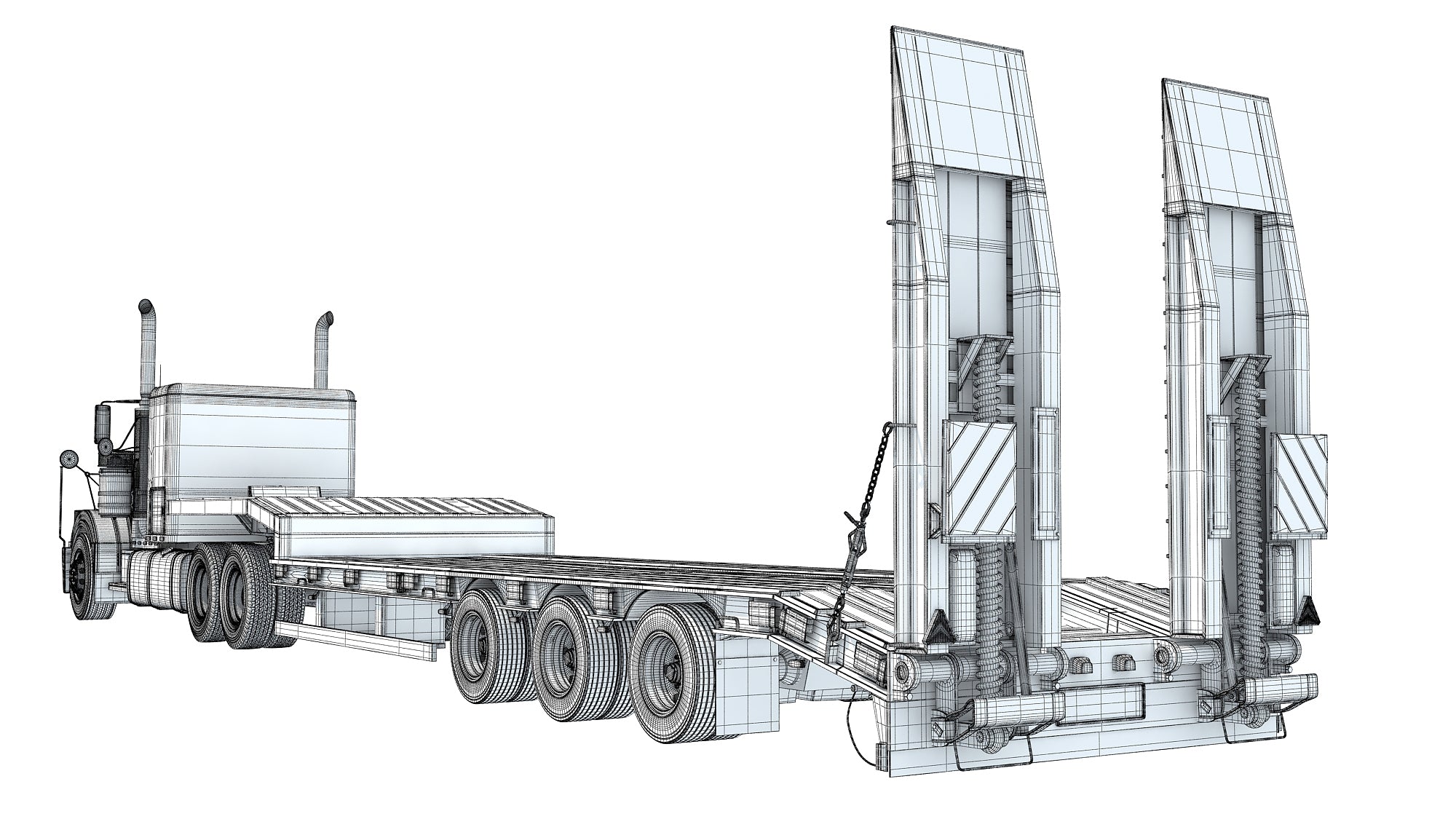 Truck with Platform Trailer
