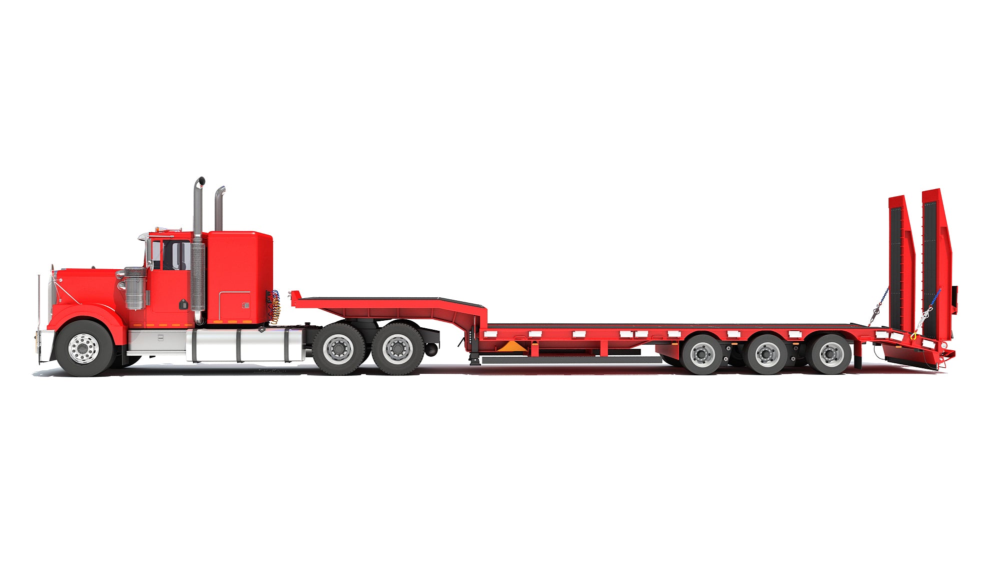Truck with Platform Trailer