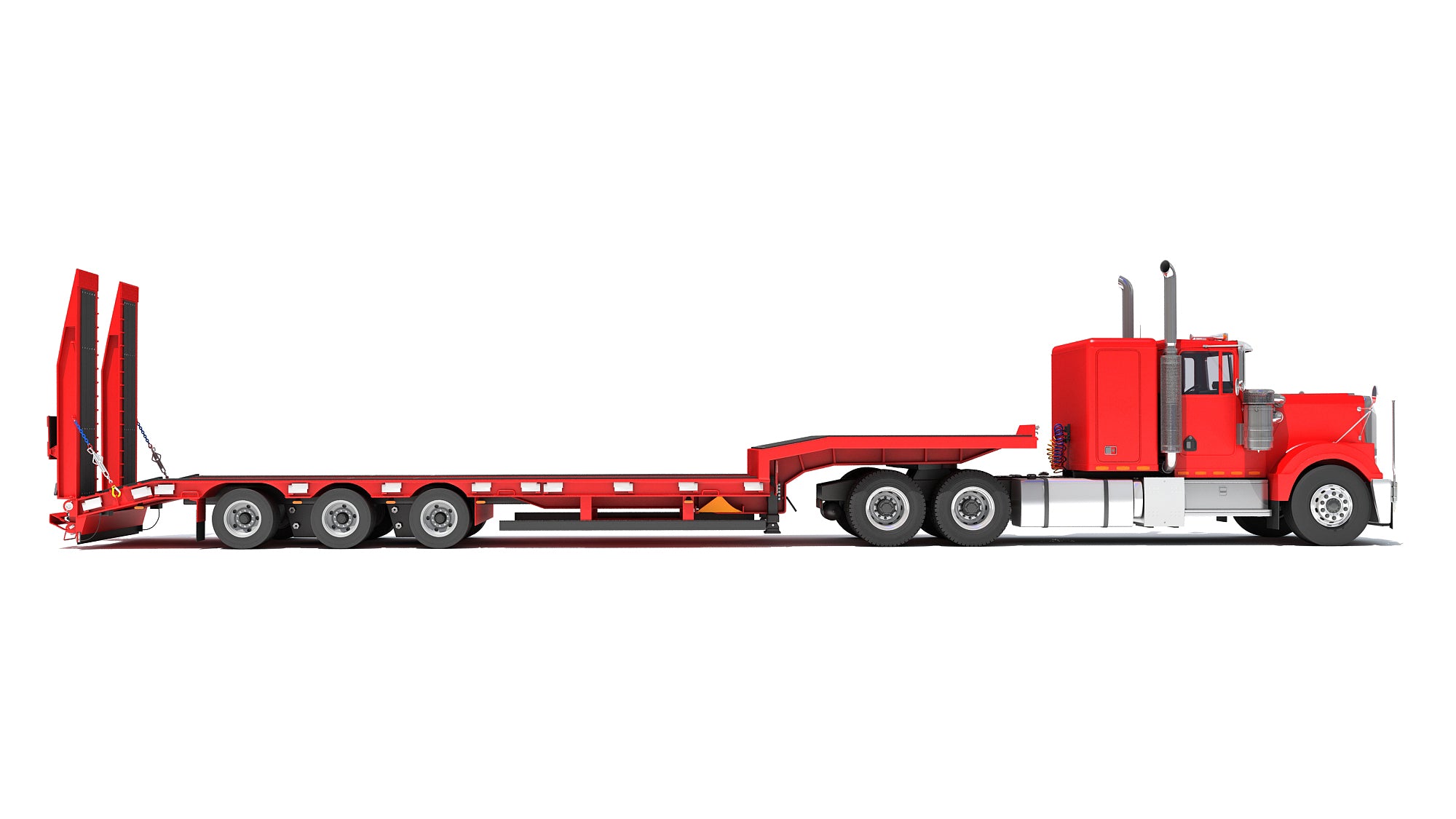 Truck with Platform Trailer