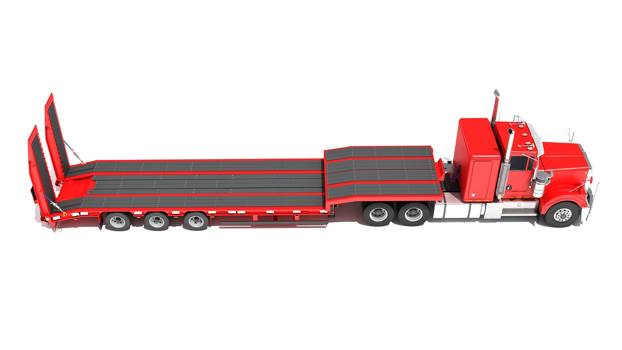 Truck with Platform Trailer