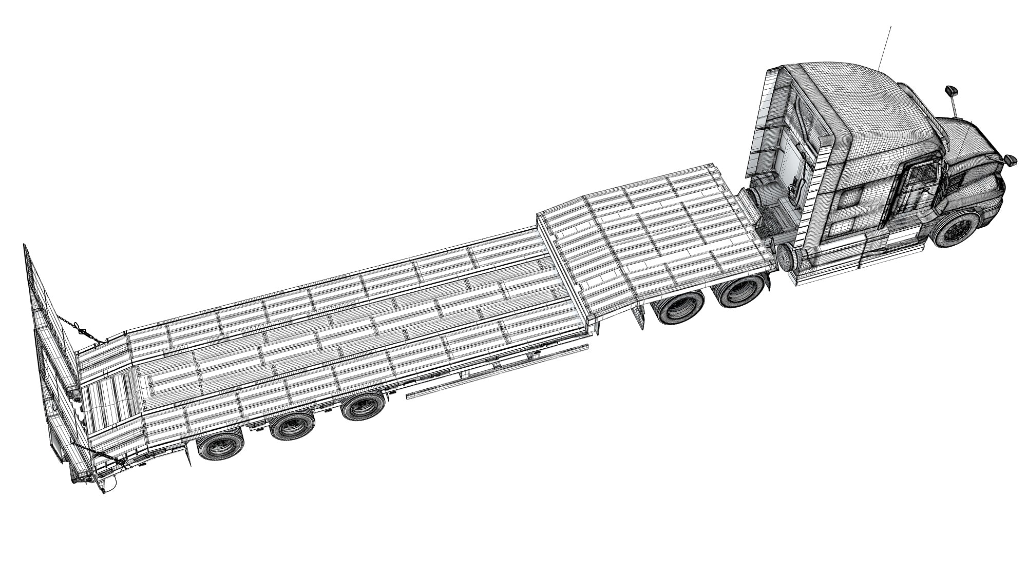 Truck with Platform Trailer