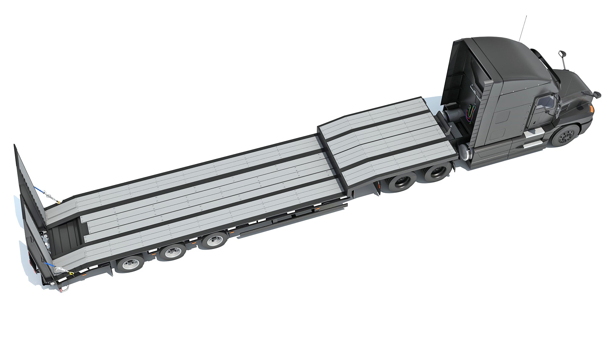 Truck with Platform Trailer