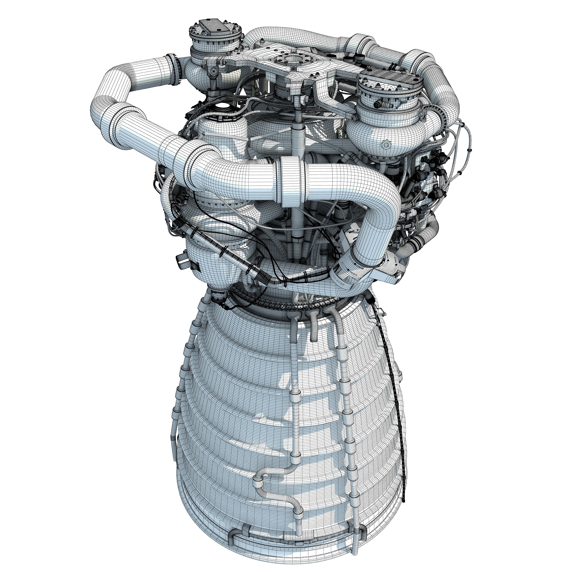 RS-25 Space Shuttle Engine 3D Model