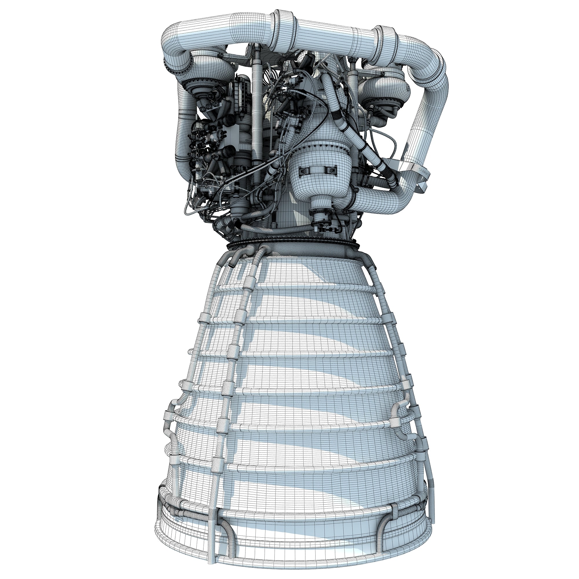 RS-25 Space Shuttle Engine 3D Model