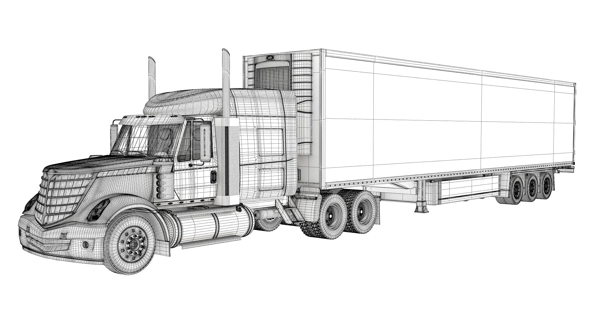 Truck with Reefer Refrigerator Trailer