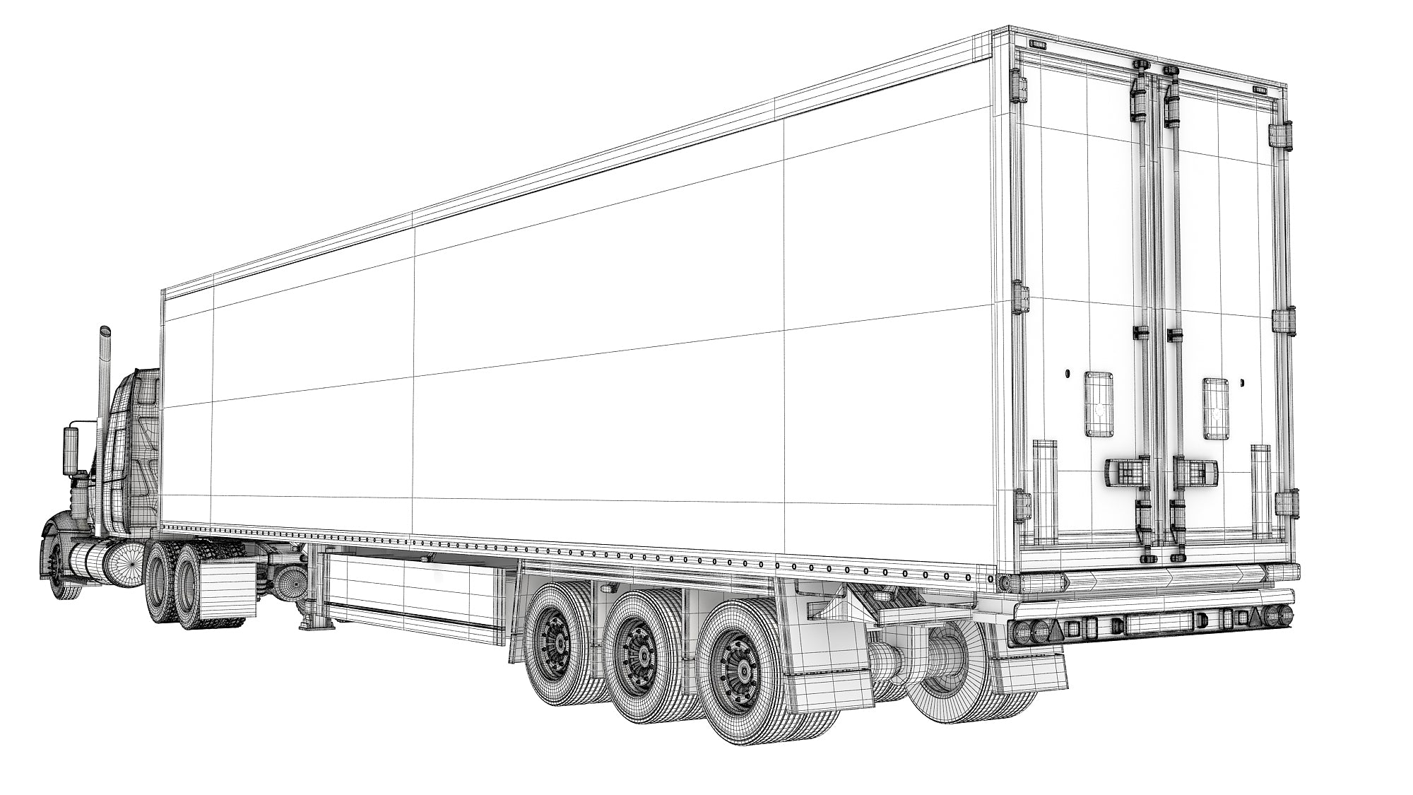 Truck with Reefer Refrigerator Trailer