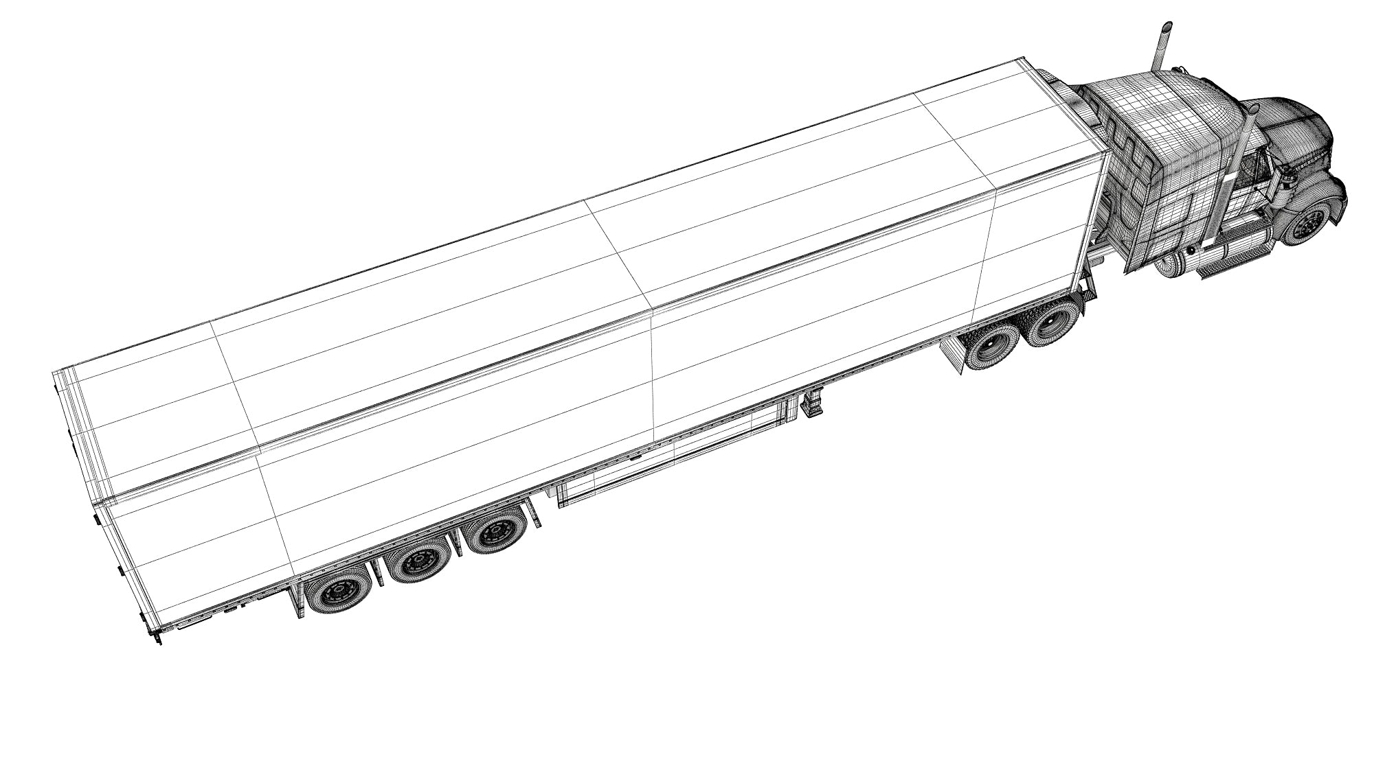Truck with Reefer Refrigerator Trailer