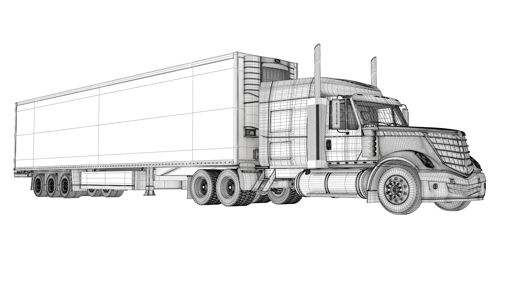 Truck with Reefer Refrigerator Trailer