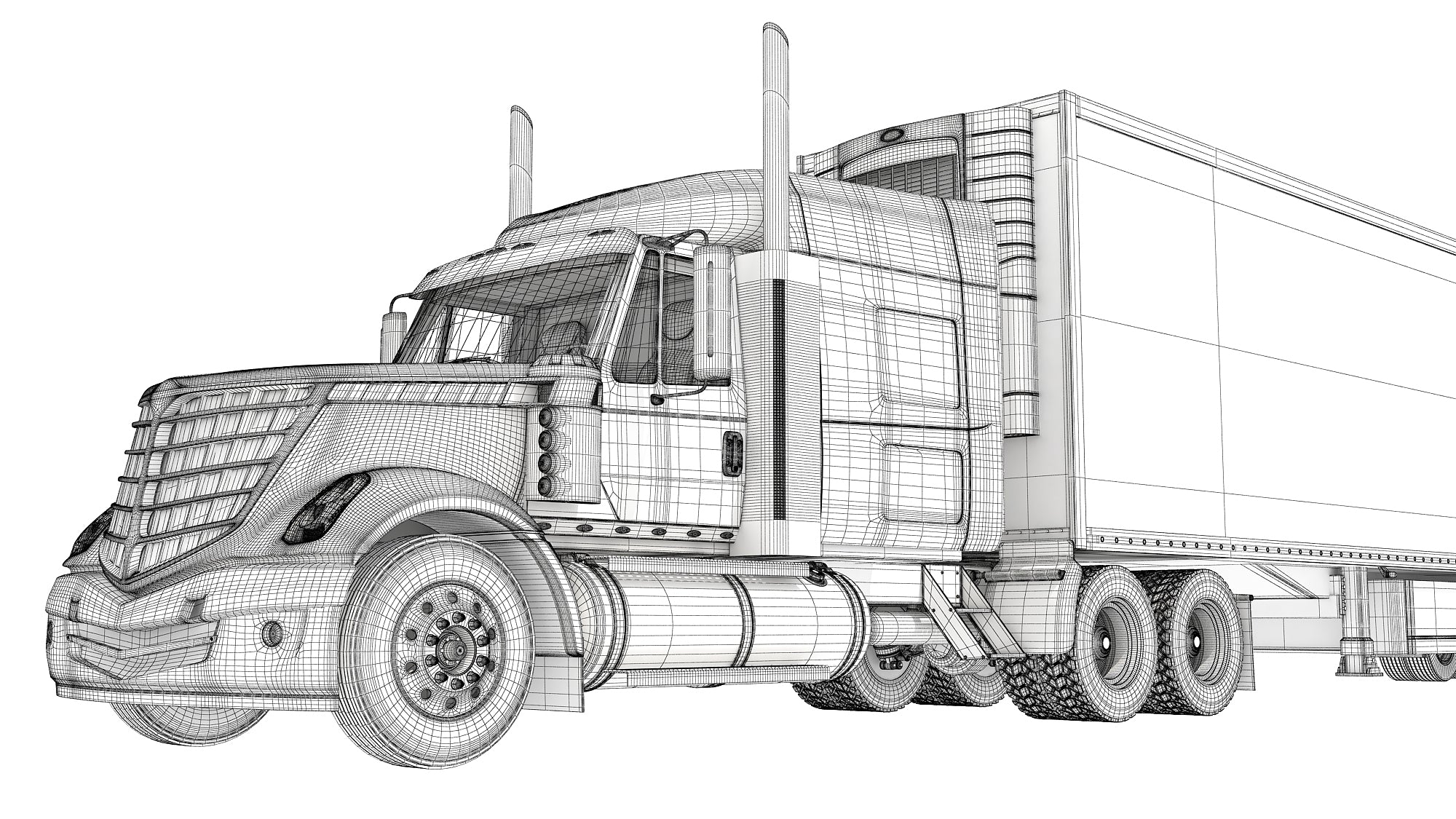 Truck with Reefer Refrigerator Trailer