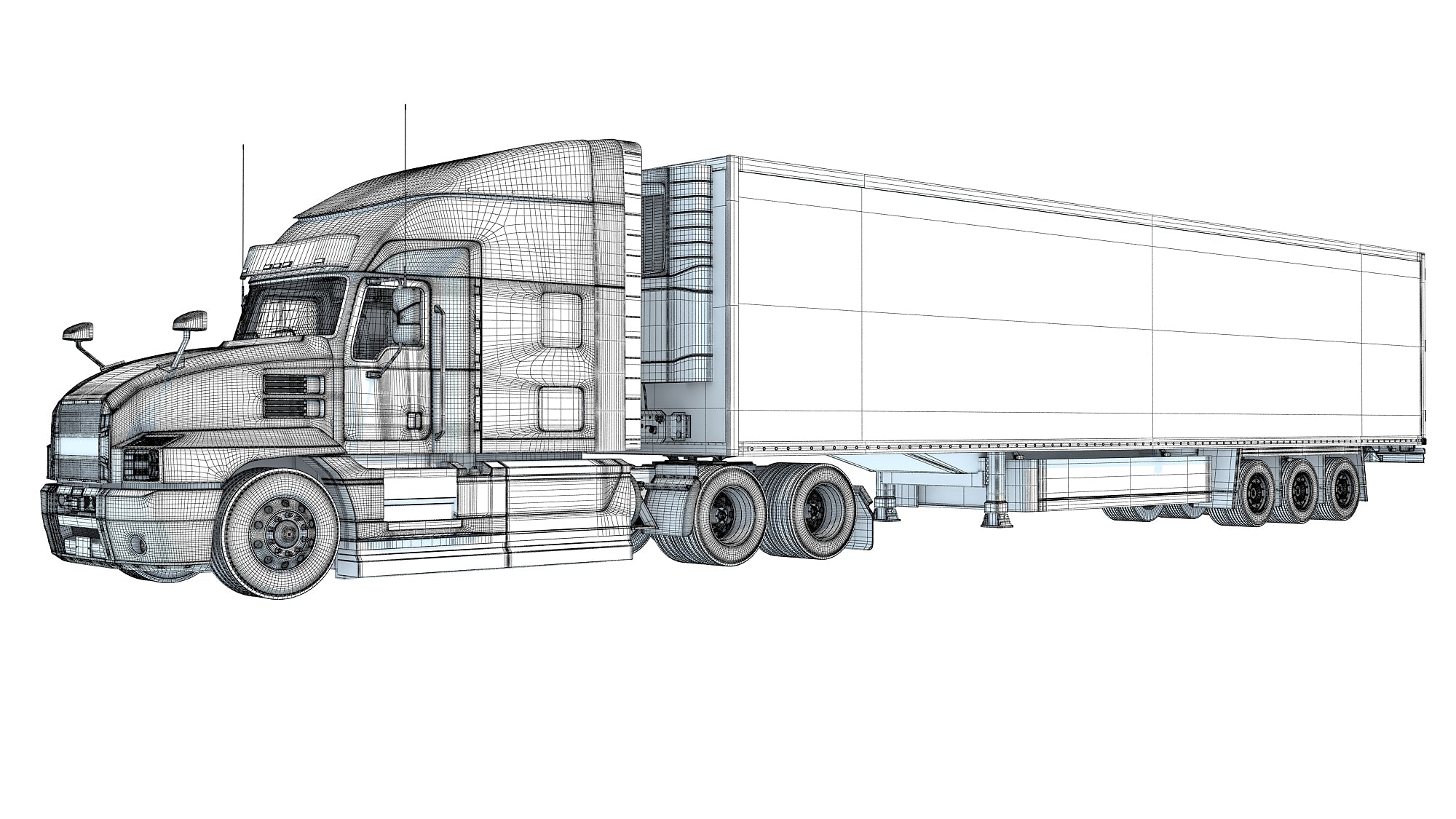 Truck with Reefer Refrigerator Trailer