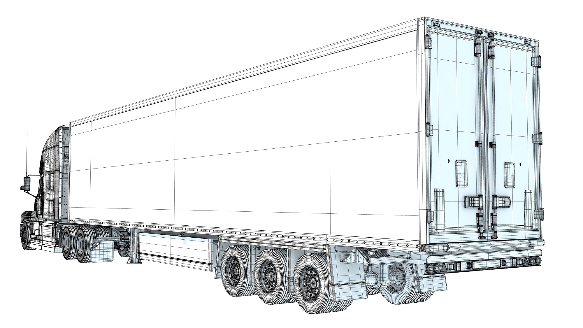 Truck with Reefer Refrigerator Trailer