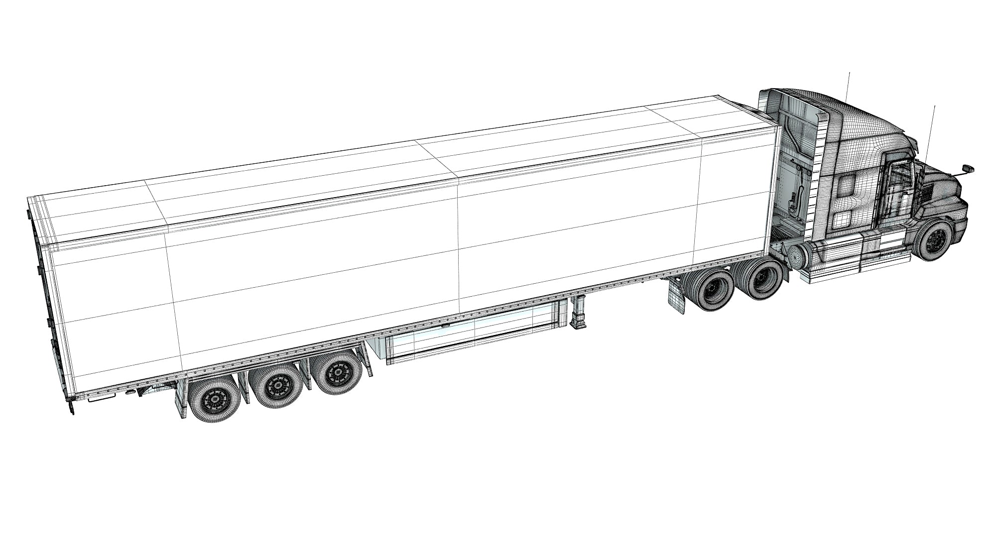 Truck with Reefer Refrigerator Trailer