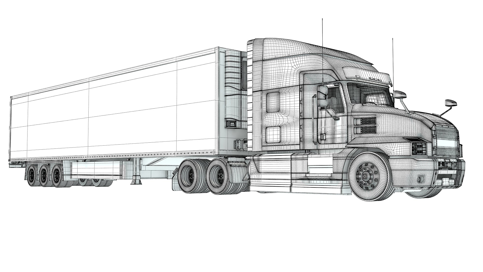 Truck with Reefer Refrigerator Trailer