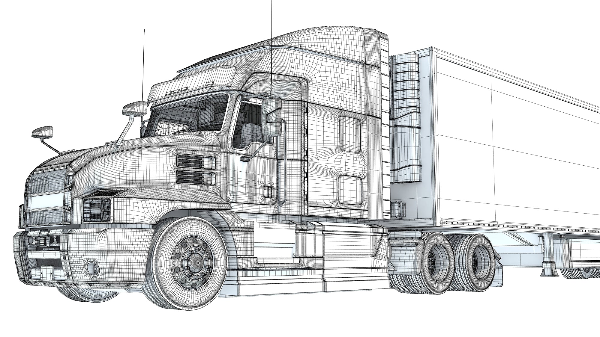 Truck with Reefer Refrigerator Trailer