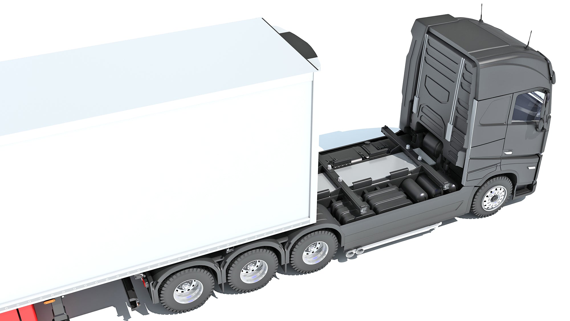 Truck with Reefer Refrigerator Trailer