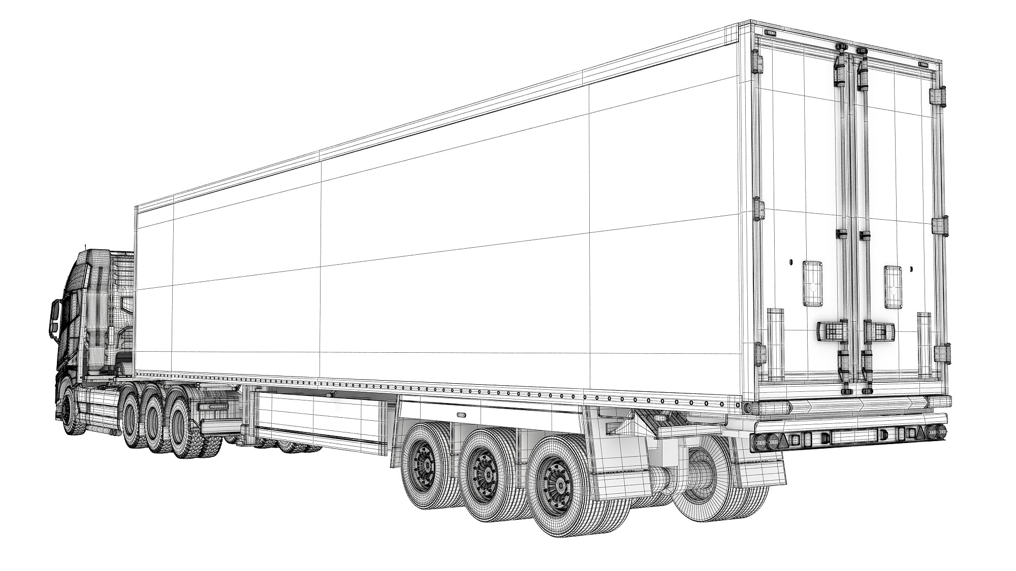 Truck with Reefer Refrigerator Trailer