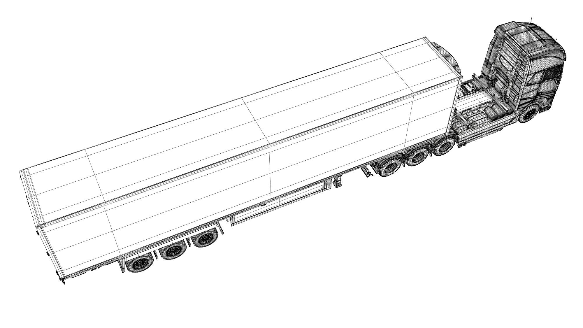 Truck with Reefer Refrigerator Trailer