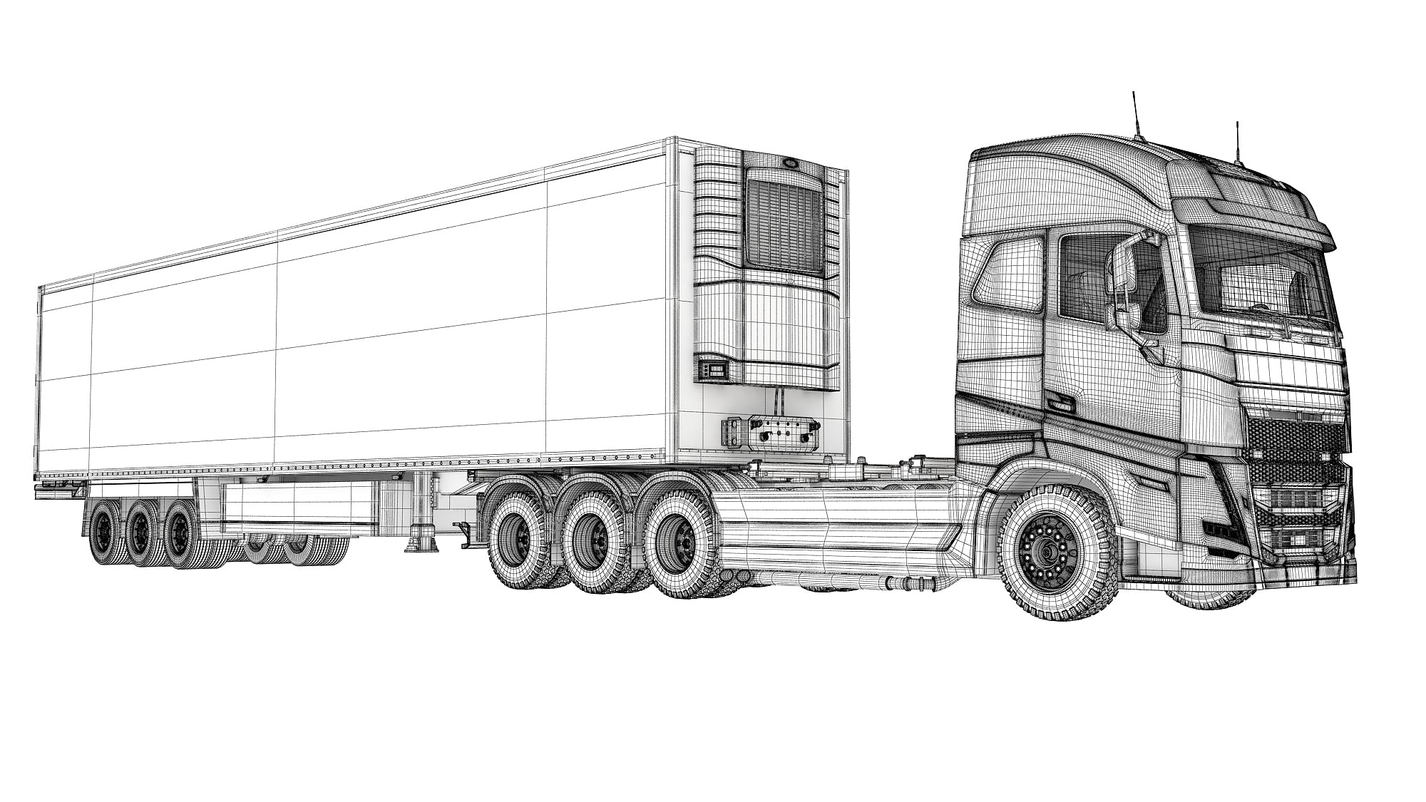 Truck with Reefer Refrigerator Trailer