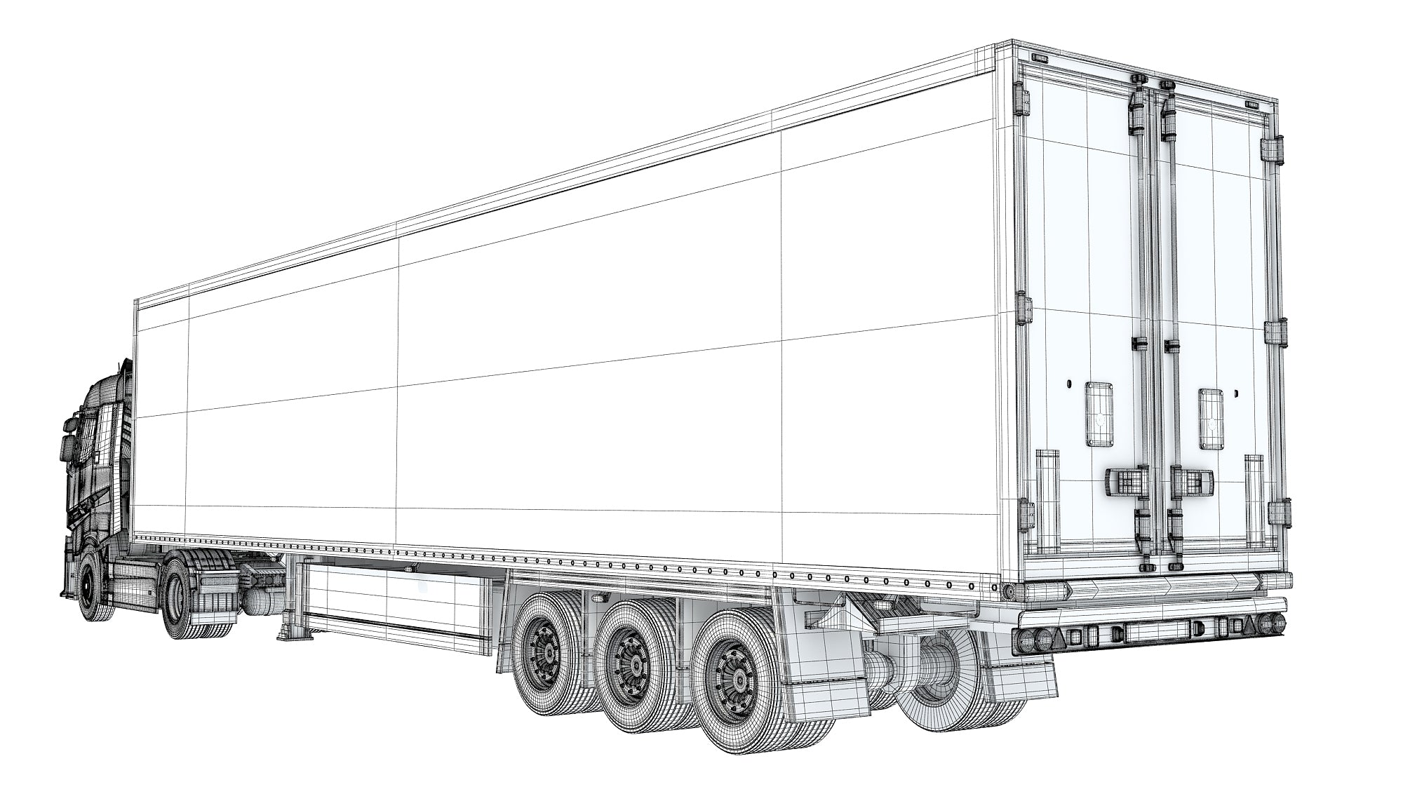 Truck with Reefer Refrigerator Trailer