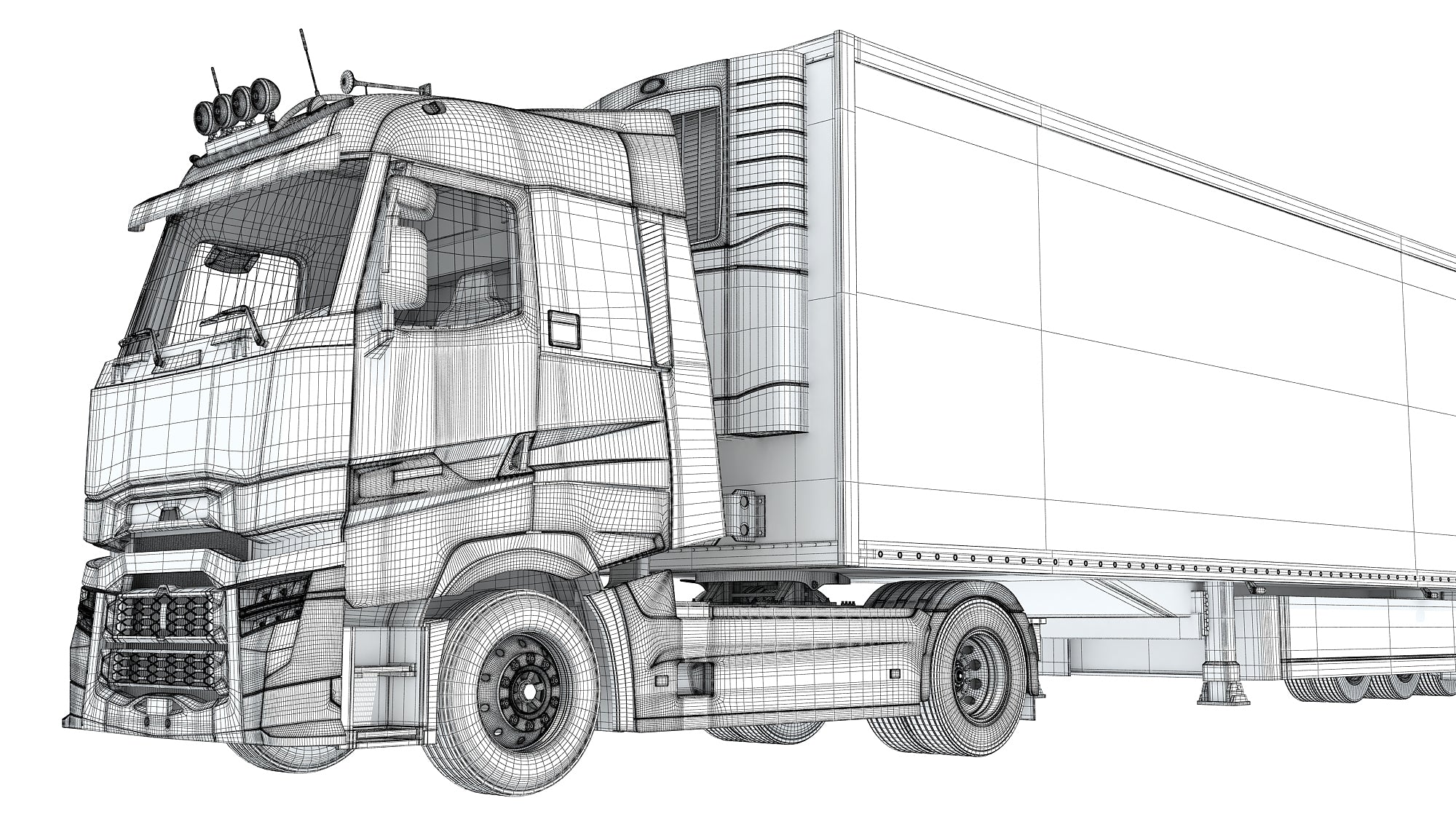 Truck with Reefer Refrigerator Trailer