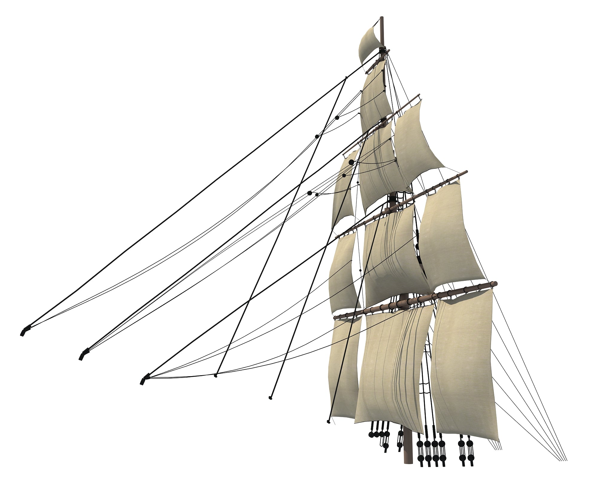 Sailing Ship Mast 3D Model