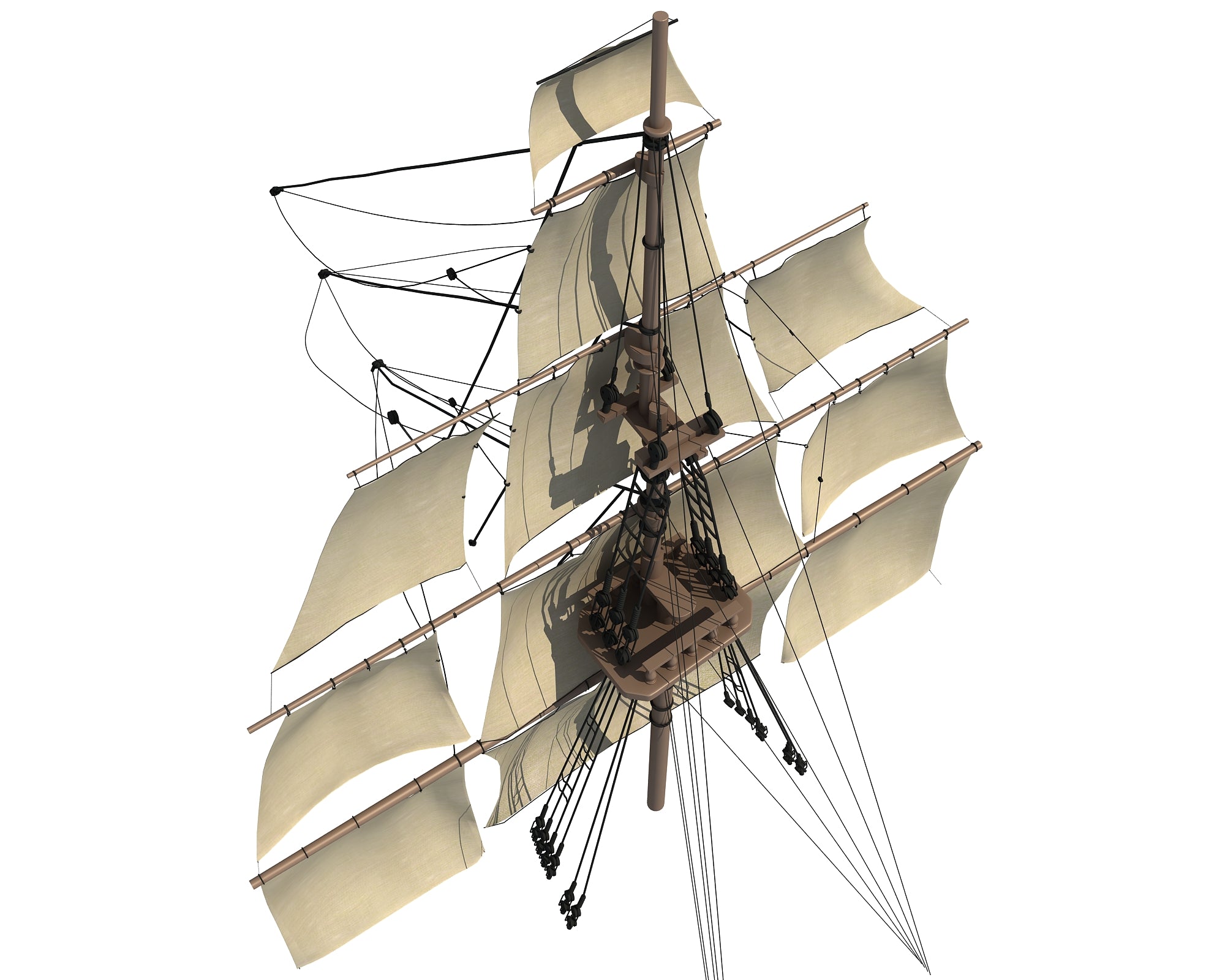 Sailing Ship Mast 3D Model