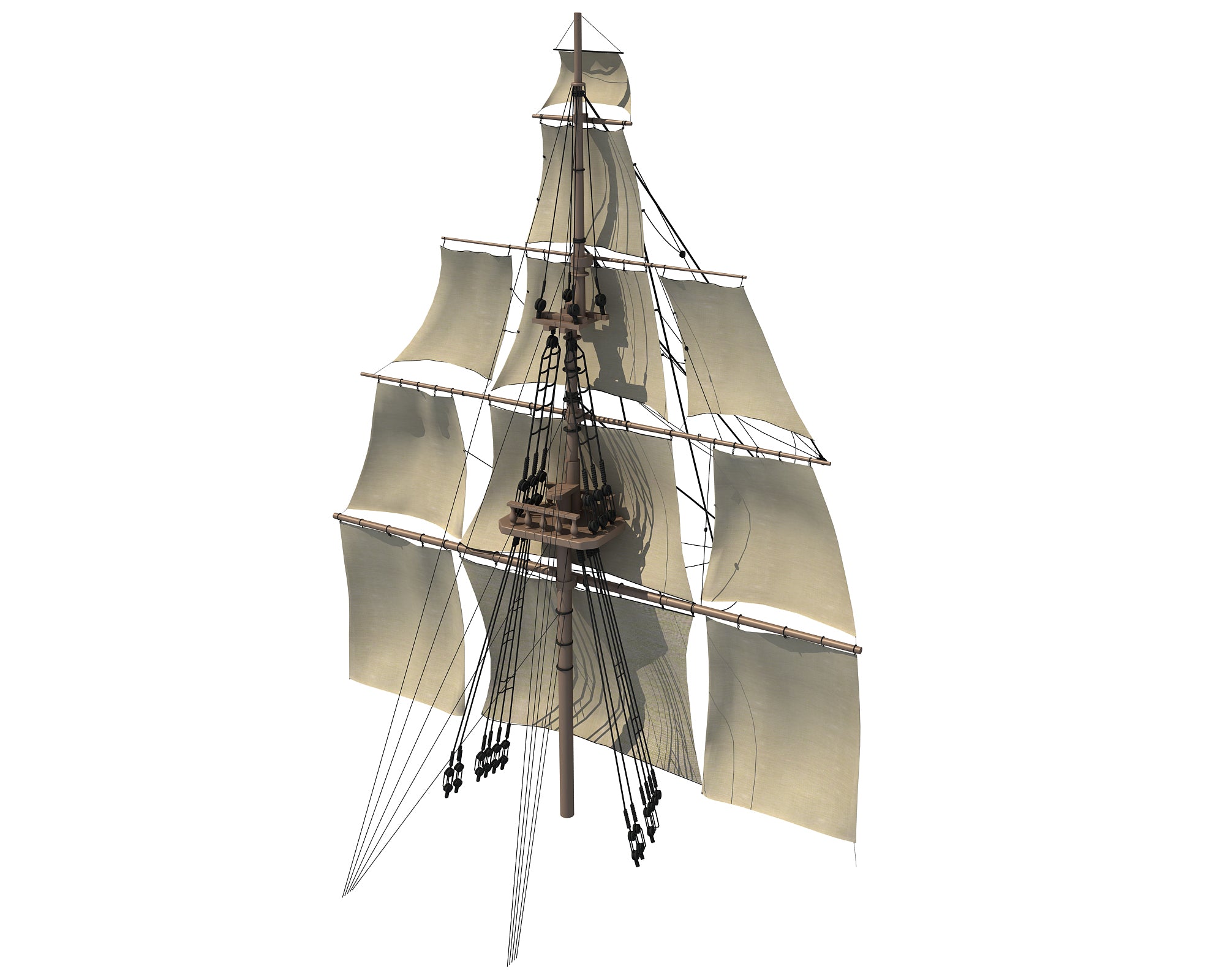 Sailing Ship Mast 3D Model