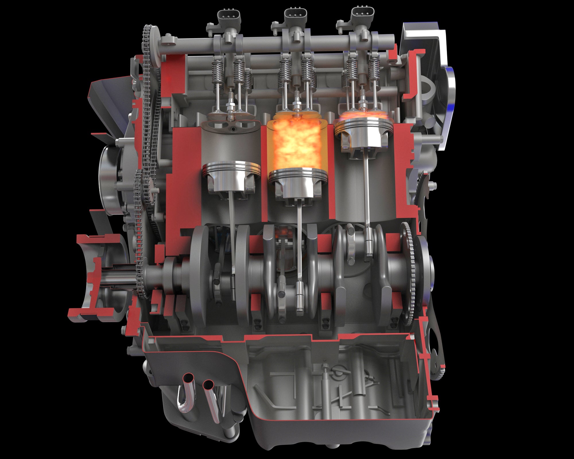 Sectioned Engine 3D Models