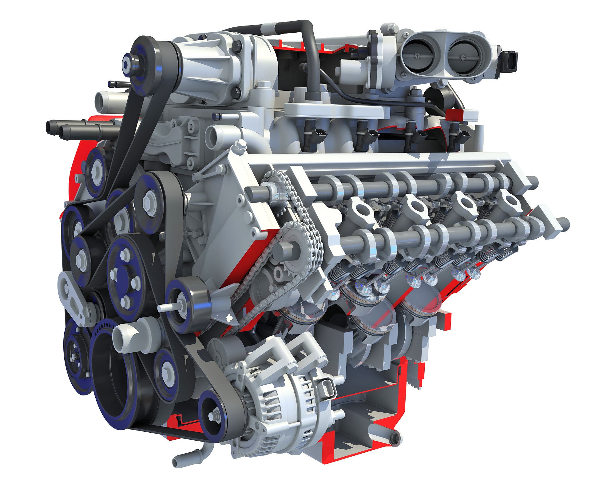 Cutaway V8 Engine