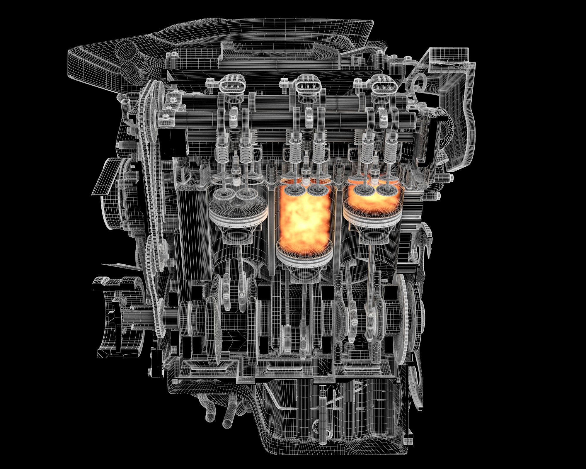 Sectioned Engine 3D Models
